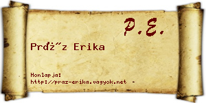 Práz Erika névjegykártya